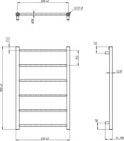 Полотенцесушитель водяной Grota Simple 80x53, RAL9005 черный матовый