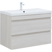 Тумба с раковиной Aquanet Нота new 100 подвесная, дуб холден