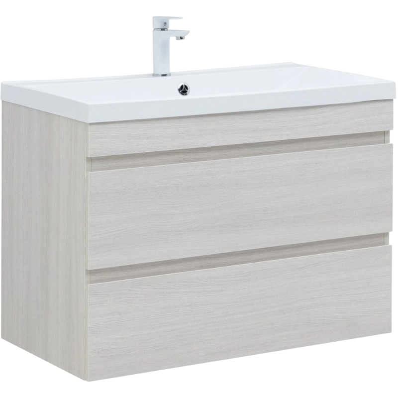 Тумба с раковиной Aquanet Нота new 100 подвесная, дуб холден