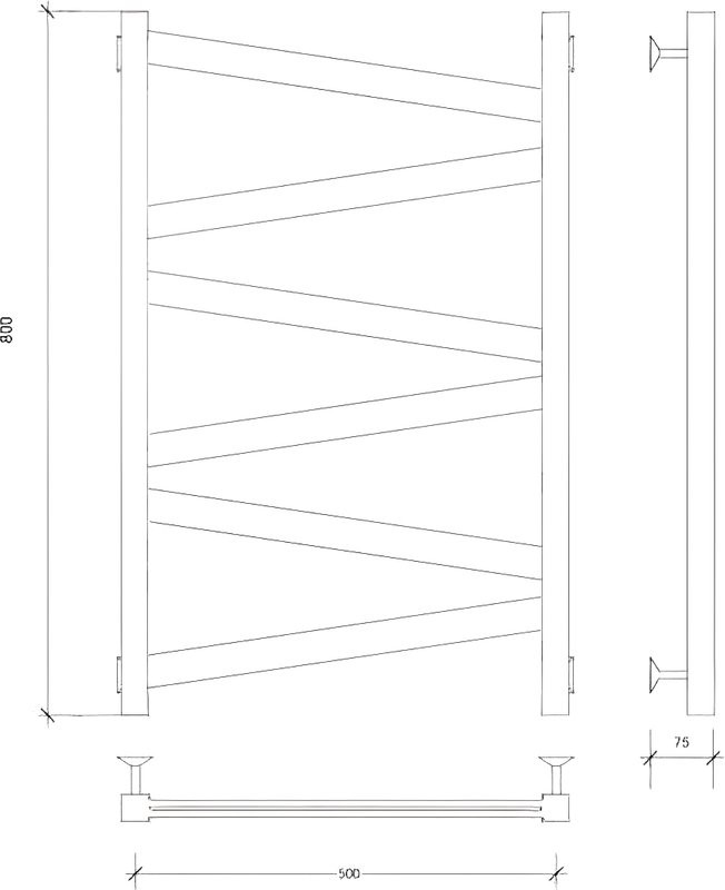 Полотенцесушитель водяной Secado Мирано плюс 80x55 см, матовый черный, лесенка