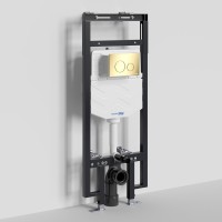 Система инсталляции для унитазов Wasserkraft Dinkel 58TLT.010.ME.PG02 с кнопкой смыва золото