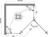 Душевой уголок BelBagno Kraft P-1-80-C-Cr R