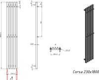 Полотенцесушитель электрический Grota Corsa 23х180