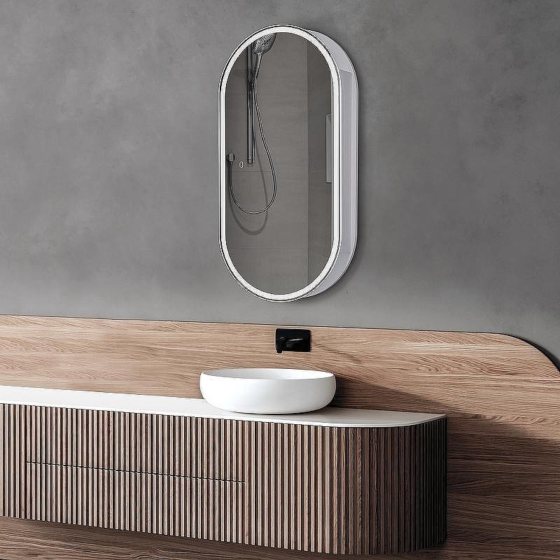 Зеркало-шкаф Abber Kontur AG6339S 50х100 см, с подсветкой, белое