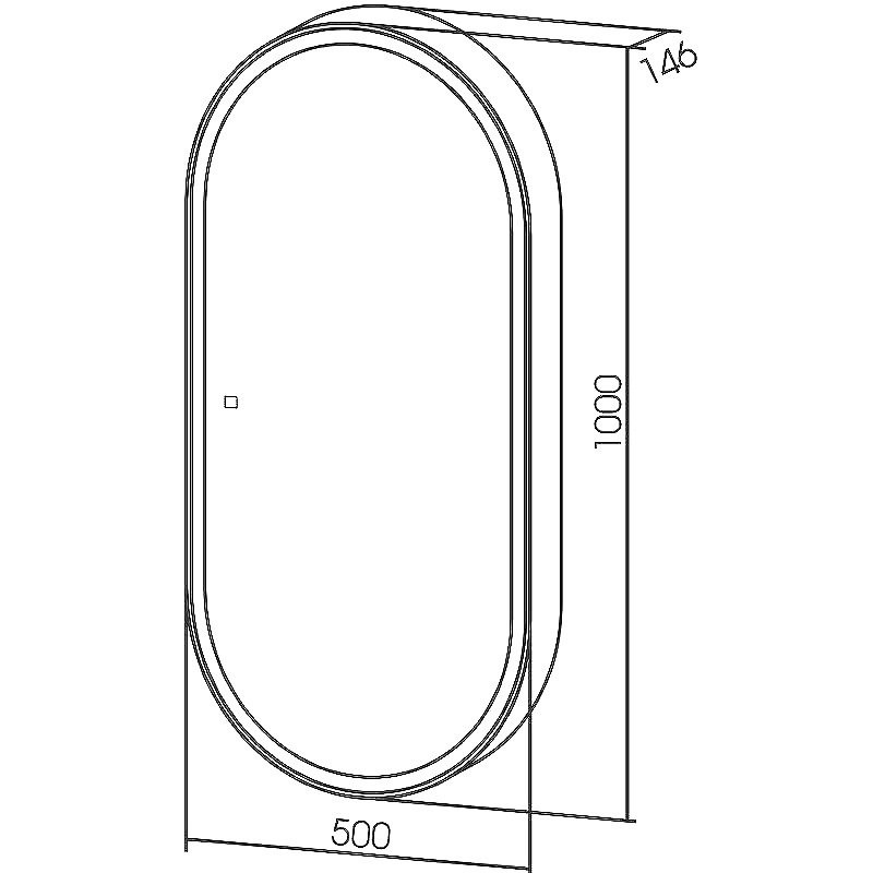 Зеркало-шкаф Abber Kontur AG6339S 50х100 см, с подсветкой, белое