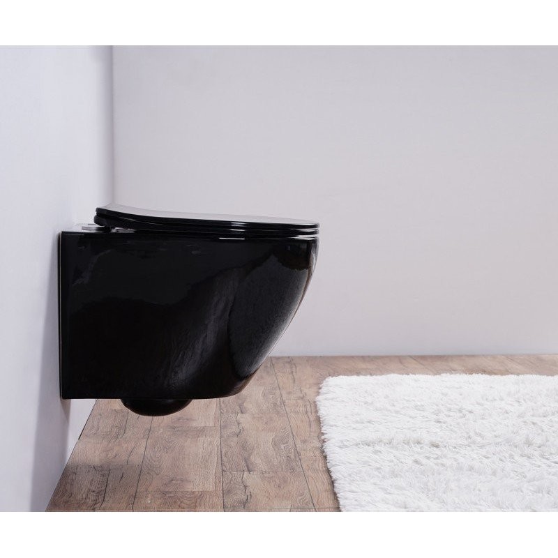 Комплект 3 в 1 Унитаз подвесной Esbano Azalea ESUPAZALB + Инсталляция Fram + Кнопка ESINMTK60ST цвет сатин