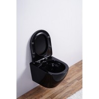 Комплект 3 в 1 Унитаз подвесной Esbano Azalea ESUPAZALB + Инсталляция Fram + Кнопка ESINMTK60ST цвет сатин