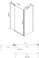 Душевой уголок Vincea Extra VSR-1E111210CL 120x100 см, профиль хром, стекло прозрачное