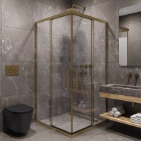 Душевой уголок Timo TKSS-90/17C-8 90x90 см, профиль матовое золото, стекло прозрачное