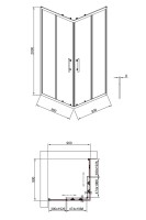 Душевой уголок Timo TKSS-90/17C-8 90x90 см, профиль матовое золото, стекло прозрачное