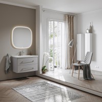 Мебель для ванной комнаты Aqwella 5 stars Neringa 80 подвесная, серый туман