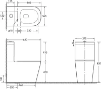 Унитаз-компакт напольный SantiLine SL-5014 безободковый, с микролифтом