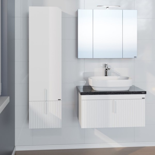 Мебель для ванной комнаты СаНта Юпитер 80 подвесная, 2 ящика, белая