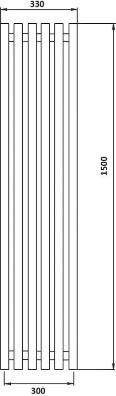 Полотенцесушитель водяной Secado Бергамо 6 1500х300 150x35 см, хром, I-образный