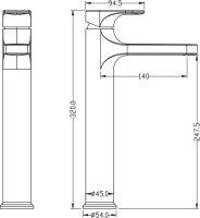 Смеситель для раковины Boheme Spectre 452-B чёрный