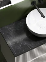 Тумба с раковиной Sancos Snob R 100 см, bianco, столешница черный мрамор, раковина CN5024