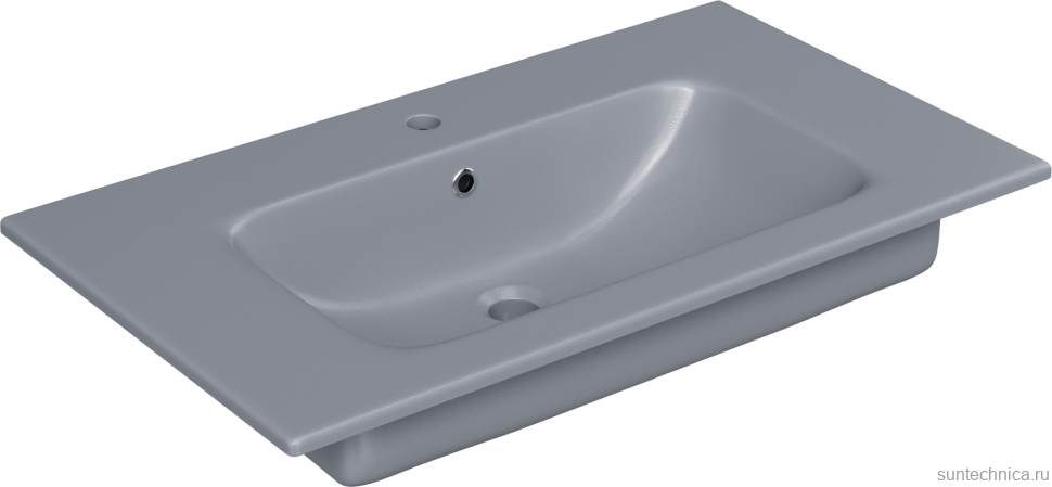 Тумба с раковиной STWORKI Гриндстед 80 дуб таксония, антрацит матовый, раковина 43081-112-KL антрацит