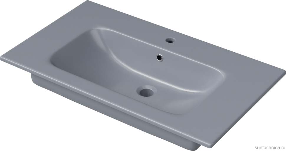 Тумба с раковиной STWORKI Гриндстед 80 дуб таксония, антрацит матовый, раковина 43081-112-KL антрацит