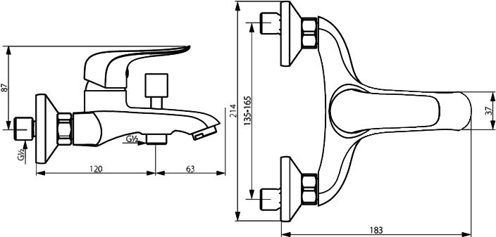 Смеситель для ванны с душем Damixa RedBlu Palace Evo 2 331000000