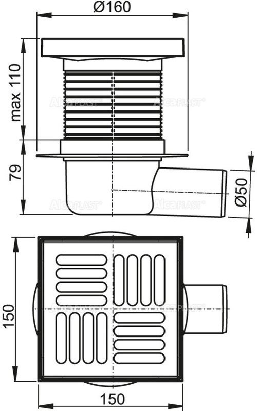 Душевой трап AlcaPlast APV5411