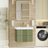 Мебель для ванной комнаты Brevita Vega 70 подвесная, зеленая, золото