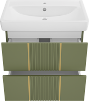 Мебель для ванной комнаты Brevita Vega 70 подвесная, зеленая, золото