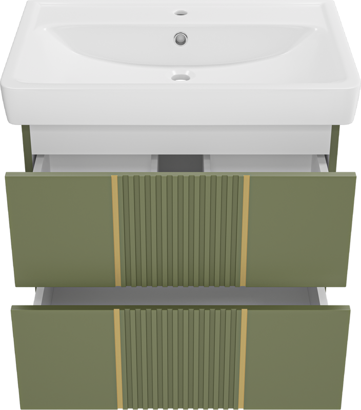 Мебель для ванной комнаты Brevita Vega 70 подвесная, зеленая, золото