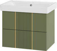 Мебель для ванной комнаты Brevita Vega 70 подвесная, зеленая, золото