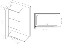 Душевая перегородка RGW Walk In WA-111B 80x195