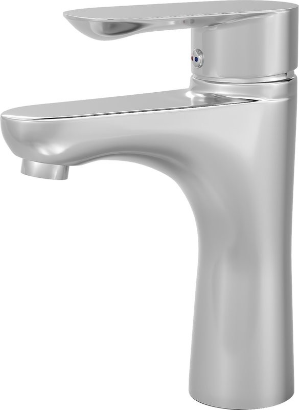 Тумба с раковиной AQUATON Сканди 55 белый глянец, белый матовый + Смеситель для раковины MEGA Truva MG-Z02 хром