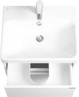 Тумба с раковиной AQUATON Сканди 55 белый глянец, белый матовый + Смеситель для раковины MEGA Truva MG-Z02 хром