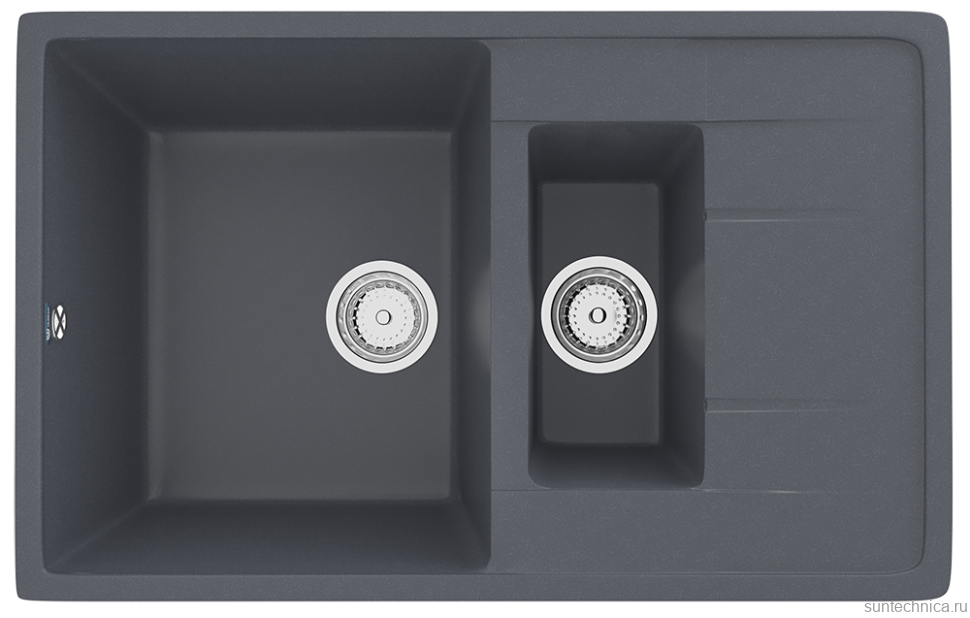 Мойка кухонная Ulgran U-205 343 антрацит + дозатор U-02 антрацит