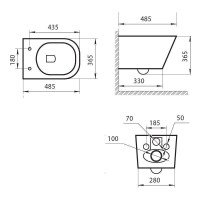 Унитаз подвесной Art&Max Ovale AM011CHR/SC безободковый, с микролифтом, белый