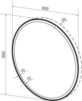 Зеркало круглое Wellsee 7 Rays’ Spectrum 65 с фронтальной подсветкой, черное матовое