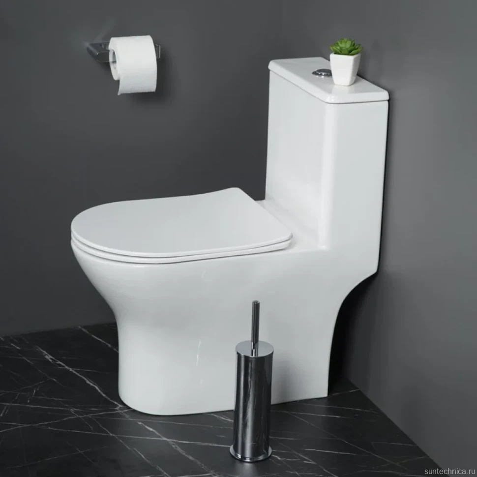 Унитаз-моноблок напольный BelBagno Lounge BB8618CPR-MN/SC безободковый, с микролифтом