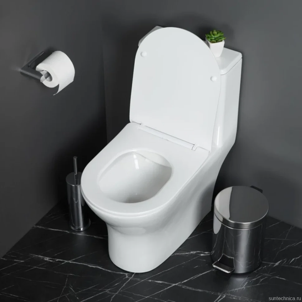 Унитаз-моноблок напольный BelBagno Lounge BB8618CPR-MN/SC безободковый, с микролифтом