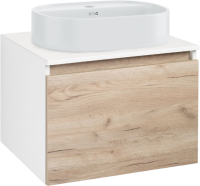 Мебель для ванной комнаты Runo Бари 60 крафтовый дуб, раковина Nuovo 50