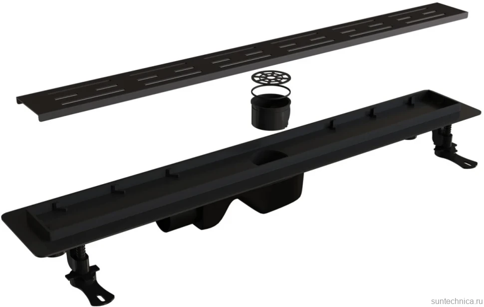 Душевой трап (лоток) RGW Drain Leo-30 черный, 60 см