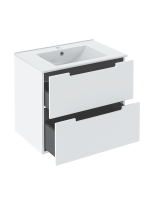 Тумба с раковиной Runo Lina 70 подвесная, глянцевая белая