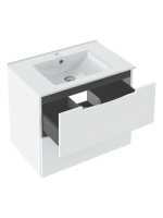 Тумба с раковиной Runo Lina 70 подвесная, глянцевая белая