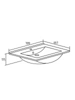 Тумба с раковиной Runo Lina 70 подвесная, глянцевая белая