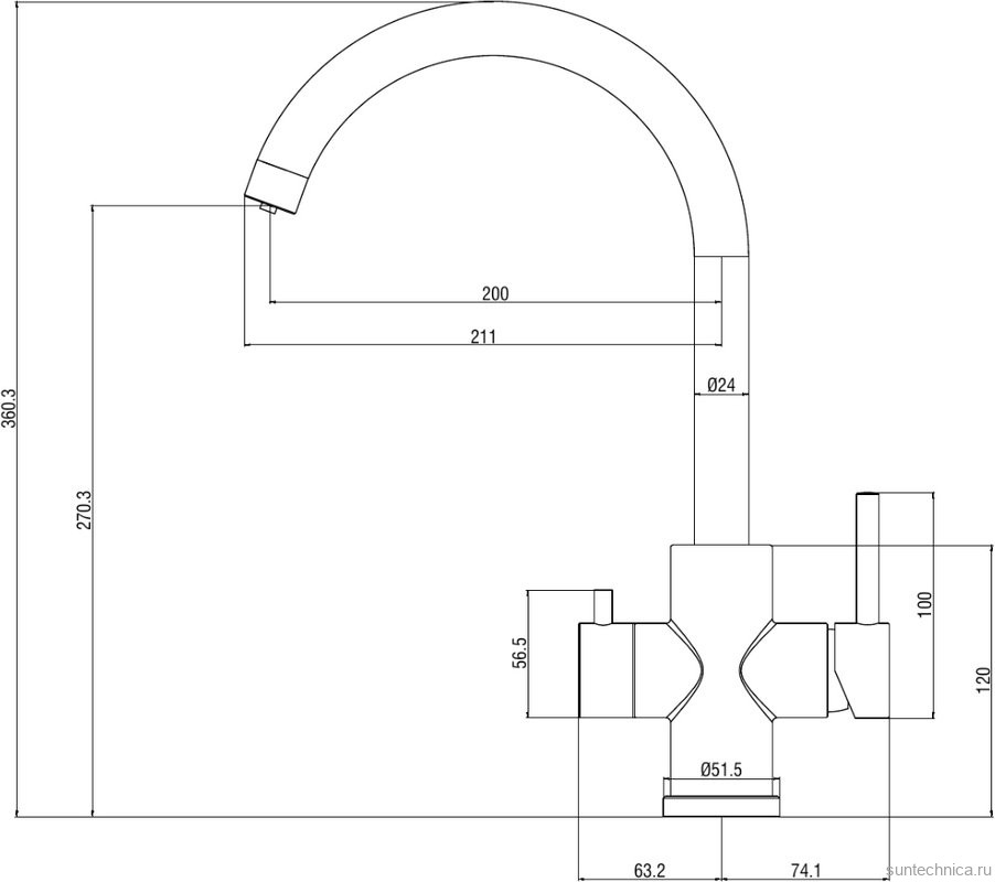 Смеситель для кухни Domaci Ливорно D8662MB матовый черный