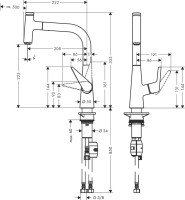 Смеситель для кухни Hansgrohe Talis Select M51 72822000 хром