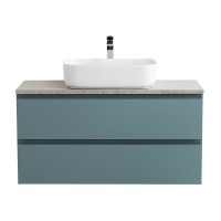 Тумба под раковину со столешницей BelBagno Kraft 100 подвесная, матовая голубая, столешница kep-100-mgl