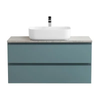 Тумба под раковину со столешницей BelBagno Kraft 100 подвесная, матовая голубая, столешница kep-100-mgl