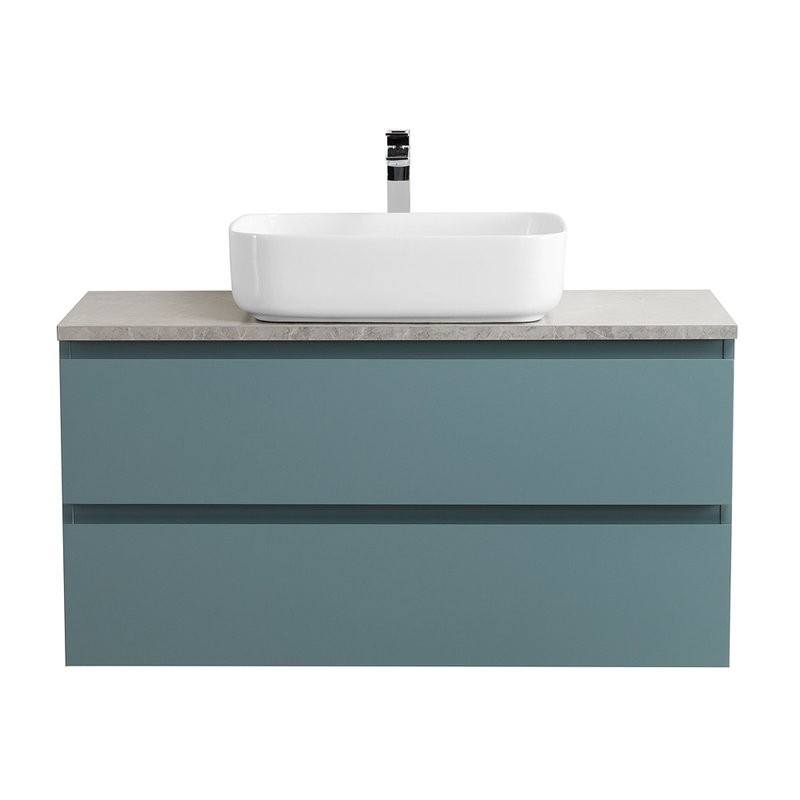 Тумба под раковину со столешницей BelBagno Kraft 100 подвесная, матовая голубая, столешница kep-100-mgl