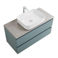 Тумба под раковину со столешницей BelBagno Kraft 100 подвесная, матовая голубая, столешница kep-100-mgl