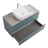 Тумба под раковину со столешницей BelBagno Kraft 100 подвесная, матовая голубая, столешница kep-100-mgl