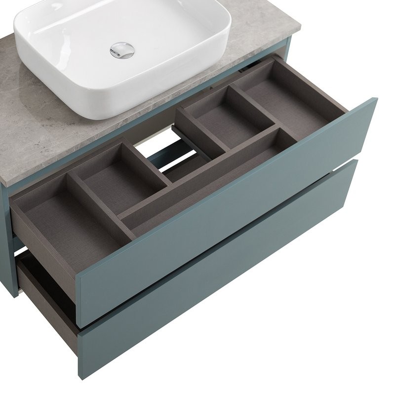 Тумба под раковину со столешницей BelBagno Kraft 100 подвесная, матовая голубая, столешница kep-100-mgl