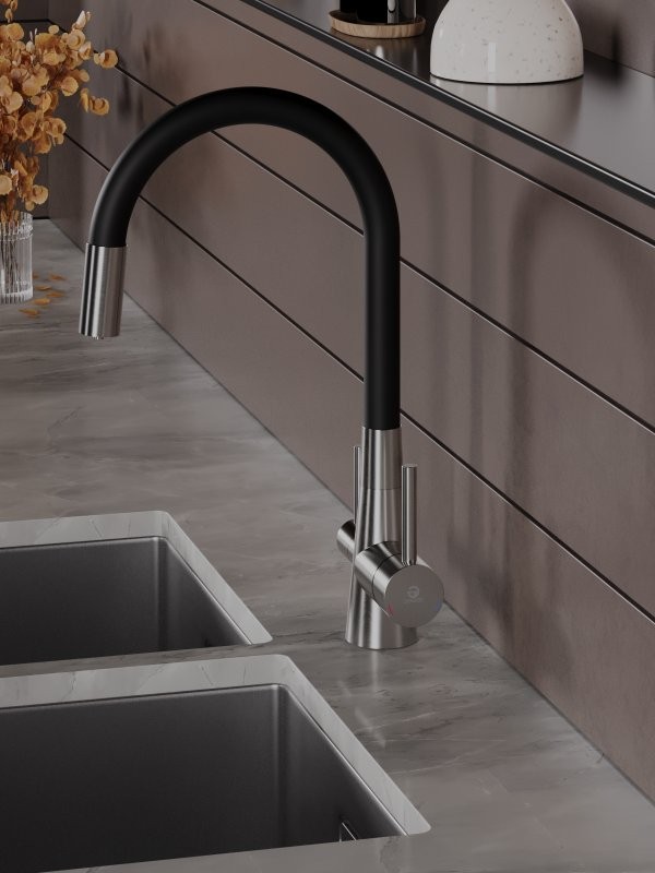 Смеситель для кухни Agger Elegant A3230322 с гибким изливом, сатин матовый